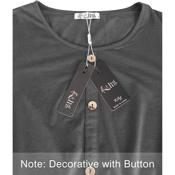 KILIG Women Dress M Gray Casual Dress with Pockets - Picture 5 of 5